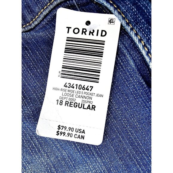 Torrid Size 18R Womens 30" Inseam High Rise Wide Leg Vintage Straight Jeans NWT - Picture 8 of 14